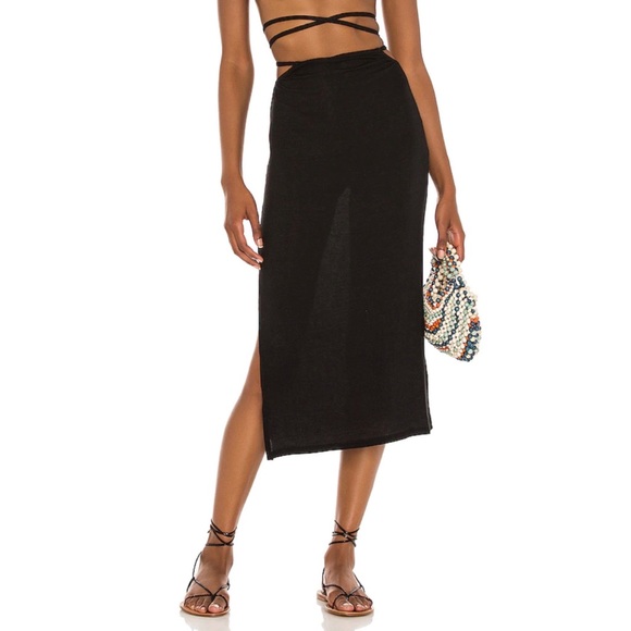 WeWoreWhat Dresses & Skirts - WeWoreWhat | Cutout Tie Midi Skirt in Black